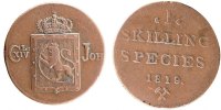 Norway Skilling Carl XIV Johan, Copper -