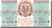Spain 25 Centimos Banknote, Blason, ESPARREGUERA -