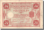 Spain 50 Centimos Banknote, GUIXOLS, Blason, 1937 -