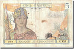 FRENCH INDO-CHINA 5 Piastres Banknote, Undated (1936), KM:55a -