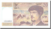 France 20 Francs Debussy, 1990, Fayette:66bis.1, KM:151d -