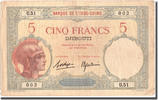 French Somaliland 5 Francs Banknote, KM:6b -