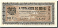 Spain 50 Centimes Banknote, Sitges, 1937 -