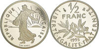 France 1/2 Franc Coin, Semeuse, Paris, Proof / BE, Nickel -