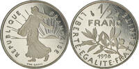 France 1/2 Franc Coin, Semeuse, Paris, Proof / BE, Nickel -