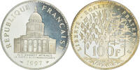 France 100 Francs Coin, Panthéon, Paris, Proof / BE, Silver -