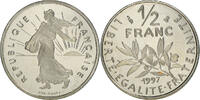 France 1/2 Franc Coin, Semeuse, Paris, Proof / BE, Nickel -