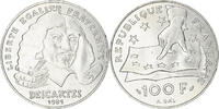 France 100 Francs Coin, Descartes, Silver, KM:996, Gadoury:906 -