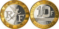 France 10 Francs Coin, Génie, Paris, BE, Aluminum-Bronze -