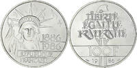 France 100 Francs Coin, Statue de la Liberté, Silver, KM:960a -