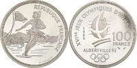 France 100 Francs Coin, patinage artistique, BE, Silver -