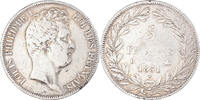 France 5 Francs Coin, Louis-Philippe, Rouen, Silver -