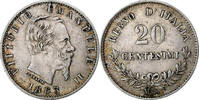 Italy 20 Centesimi Vittorio Emanuele II, Milan, Silver -