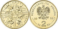 Poland 2 Zlote Warsaw, Brass, KM:376 -