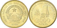 Vietnam 2000 Dông SOCIALIST REPUBLIC, Vantaa, Brass plated steel -