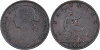 Great Britain Farthing Victoria, Bronze, KM:747.2 -