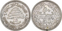 Lebanon 50 Piastres Utrecht, Silver, KM:17 -