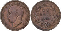 Portugal 20 Reis Luiz I, Bronze, KM:527 -