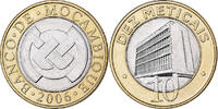 Mozambique 10 Meticais Bi-Metallic, KM:140 -