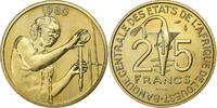 West African States 25 Francs Aluminum-Bronze, KM:E9 -