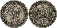 West African States 50 Francs Paris, Copper-nickel, KM:6 -