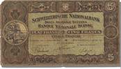 Switzerland 5 Franken Banknote, 1921-01-01 -
