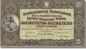 Switzerland 5 Franken Banknote, 1951-02-22 -