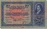 Switzerland 20 Franken Banknote, 1933-06-22 -