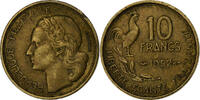 France 10 Francs Guiraud, Paris, Aluminum-Bronze, KM:915.1 -