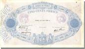 France 500 Francs Banknote, 500 F 1888-1940 ''Bleu et Rose'' -