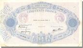 France 500 Francs Banknote, 500 F 1888-1940 ''Bleu et Rose'' -
