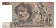 France 100 Francs Delacroix, B.243, Fayette:69bis.8, KM:154g -