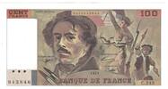 France 100 Francs Delacroix, C.243, Fayette:69bis.8, KM:154g -