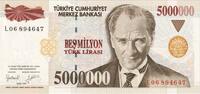 Turkey 5,000,000 Lira Banknote, 1970-01-14, KM:210 -