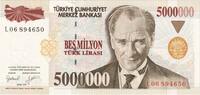 Turkey 5,000,000 Lira Banknote, 1970-01-14, KM:210 -
