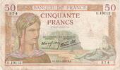 50 Francs 1935 Frankreich Cérès, 1935-02-28, U.10113, S S