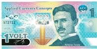 United States Not Applicable Banknote, 1 VOLT NIKOLA TESLA -