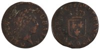 France Liard Coin, Louis XV, Liard à la vieille tête, Metz -