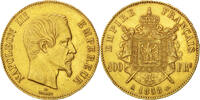 France 100 Francs 1858 A Coin, Napoleon III, Napoléon III, Paris AU(50-53)