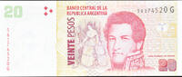 Argentina 20 Pesos Banknote, KM:349 -