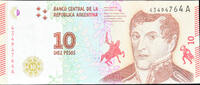 Argentina 10 Pesos Banknote -