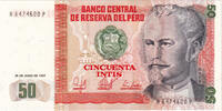 Peru 50 Intis Banknote, 1987-06-26 -