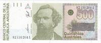 Argentina 500 Australes Banknote, Undated (1988-90), KM:328a -