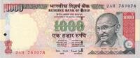 1000 Rupees  India KM:100a, UNZ UNZ