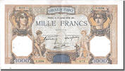 France 500 Francs Banknote, 1 000 F 1927-1940 ''Cérès et Mercure'' -
