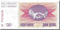 Bosnia - Herzegovina 10,000 Dinara Banknote, 1993-10-15 -