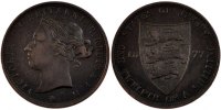 Jersey 1/12 Shilling Coin, Victoria, Bronze, KM:8 -