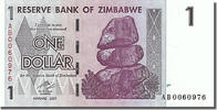 Zimbabwe 1 Dollar Banknote, 2008-08-01 -