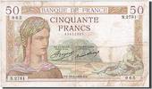 France 50 Francs Banknote, 50 F 1934-1940 ''Cérès'', 1935-08-29 -