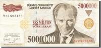 Turkey 5,000,000 Lira Banknote, 1997, KM:210 -